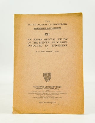 Item #006383 An Experimental Study of the Mental Processes involved in Judgment (First Edition)_....