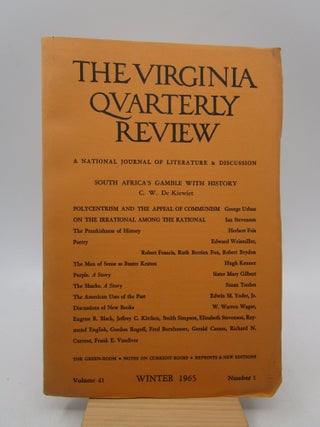 Item #011973 Virginia Quarterly Review Summer 1968 Volume 44 Number 3