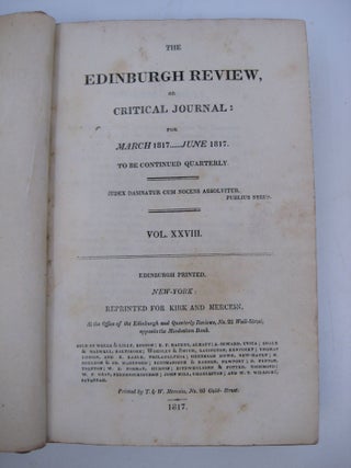 The Edinburgh Review, or Critical Journal, Vol. XXVIII: for March 1817...June 1817