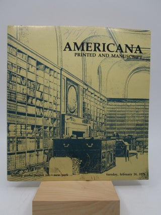 Item #015276 Americana Manuscript & Printed Sale Number 3841 February 24, 1976. Unknown