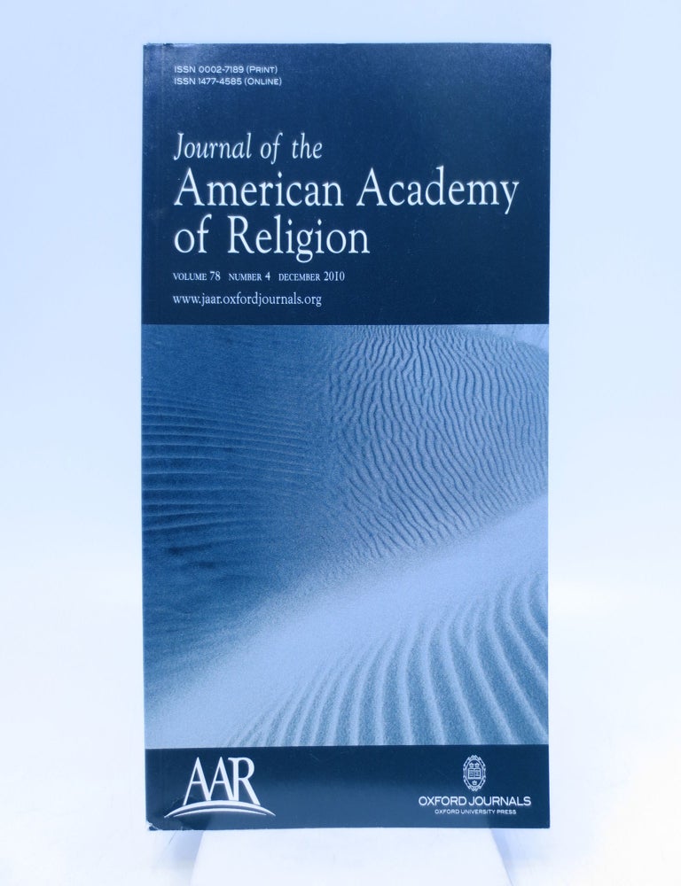 Item #017196 Journal of the American Academy of Religion (December 2010, Vol. 78, No. 4). -Charles Matthews.