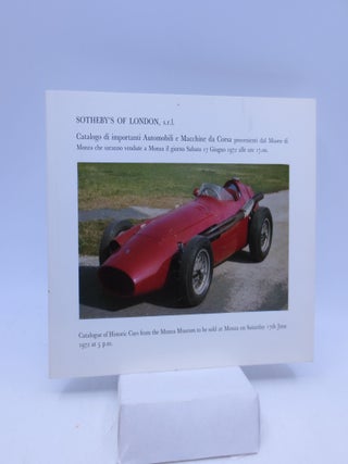Item #019098 Catalogo della Maggior Parte della Importante Collezione di Automobili Storiche...