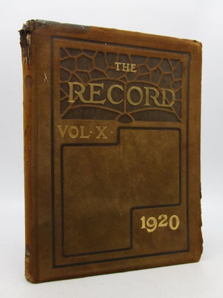Item #023557 The Record 1920 Valparaiso University (First Edition). Unknown, Illustrated