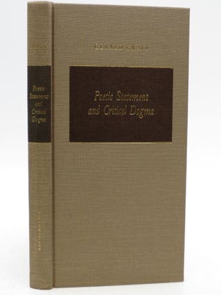 Item #027963 Poetic Statement and Critical Dogma (Signed First Edition). Gerald Graff