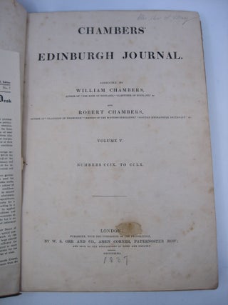 Chambers' Edinburgh Journal Volume V, Numbers CCIX to CCLX (First Edition)