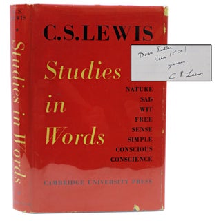 Item #039637 Studies in Words. (Second printing inscribed by Lewis to G. E. Sadler). C. S. Lewis