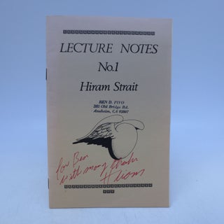 Item #039940 Lecture Notes No. 1 (Signed). Hiram Strait