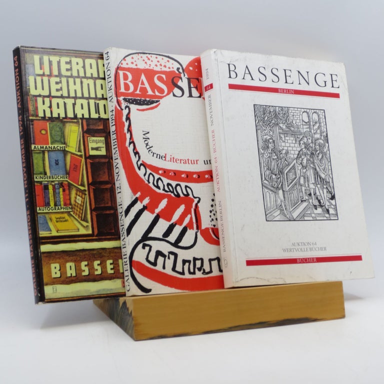 Bassenge Auction Catalogs Sale #64 3 of Valuable Books in Various Fields ...