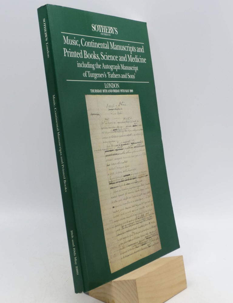 Item #044344 Auction Sale #1385 Music, Continental Manuscripts & Printed Books, Science & Medicine. Sotheby's.