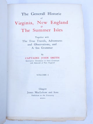 Item #045946 The Generall Historie of Virginia, New England & the Summer Isles, Together with the...