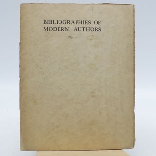 Item #051036 Bibliographies Of Modern Authors No. 1 (Robert Bridges). Robert Bridges