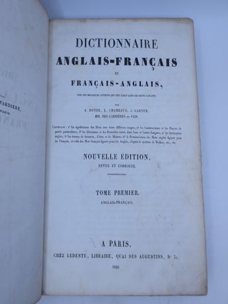 Item #061460 Dictionnaire Anglais-Francais et Francais-Anglais: Tire Des Meilleurs Auteurs Qui...