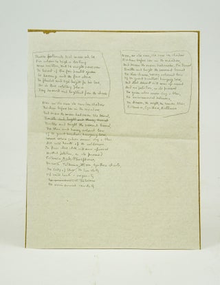 Item #065727 Manuscript poetry in pencil. (ORIGINAL; WRITTEN IN C. S. LEWIS'S OWN HAND). C. S. Lewis