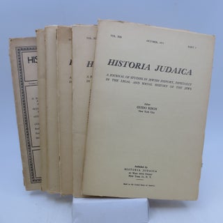 Item #066690 Historia Judaica: A Journal of Studies in Jewish History, Especially in the Legal...