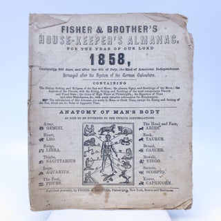 Item #069100 Fisher & Brother's House-Keeper's Almanac For the Year of Our Lord 1858