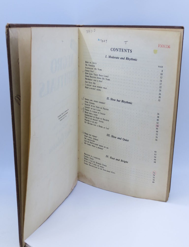 Item #069858 Thirty Negro Spirituals - Arranged for Voice and Piano. Arranger Hall Johnson.