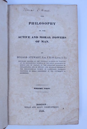 Item #070007 The Philosophy of the Active and Moral Powers of Man (FIRST AMERICAN EDITION. TWO...