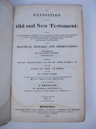 Item #070687 An Exposition of the Old and new Testament: Wherein Each Chapter is Summed Up in its...