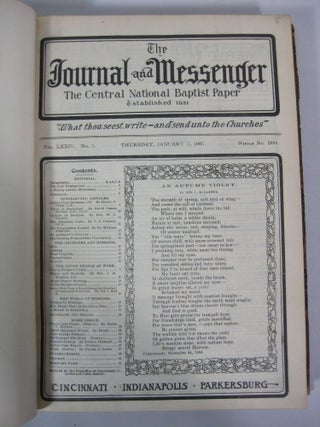 The Journal and Messenger: The Central National Baptist Paper (Vol. 74, January-June, 1905