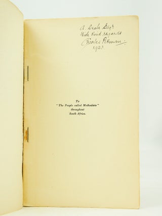 South African Methodist Place Names (Presentation Copy Signed)