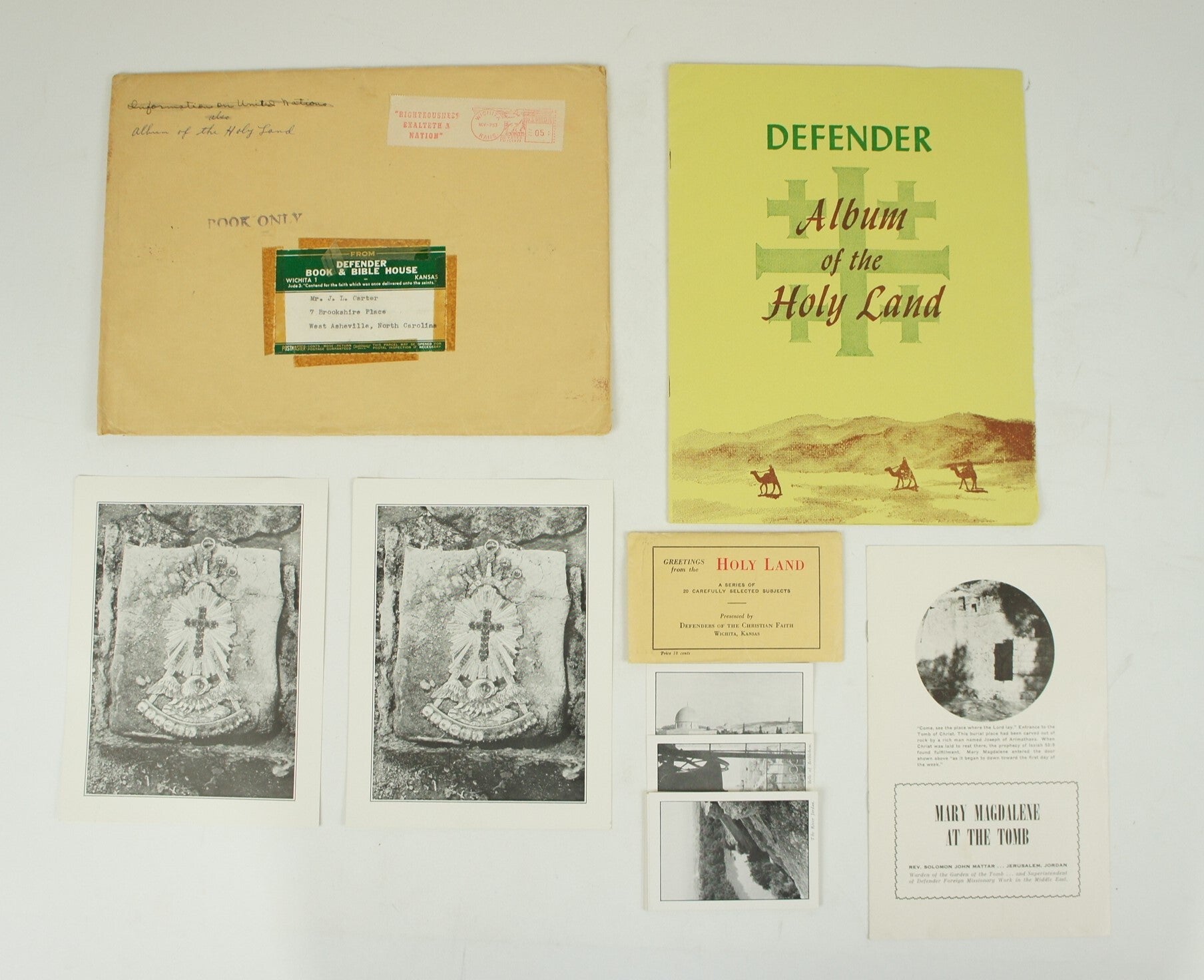 First Edition Paper Defender: Album of the Holy Land Complete Packet of 6 Items in Original ...