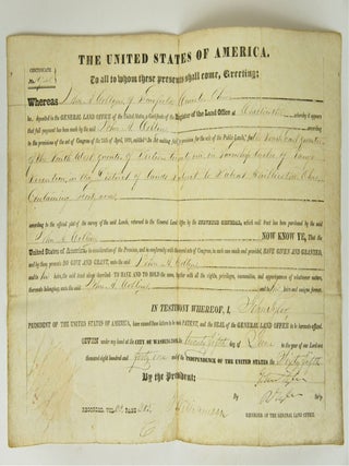 Item #074895 US President John Tyler Signature. J. Williamson John Tyler, General Land Office of...