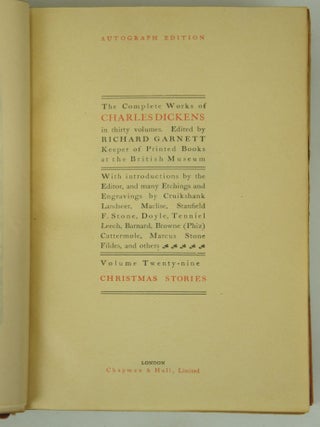Christmas Stories: from The Complete Works of Charles Dickens in thirty volumes; (Volume 29)