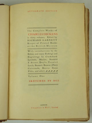 Sketches by Boz: from The Complete Works of Charles Dickens in thirty volumes; (Volume 28)