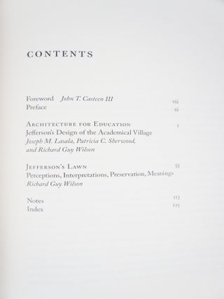 Thomas Jefferson's Academical Village: The Creation of an Architectural Masterpiece (FIRST EDITION)