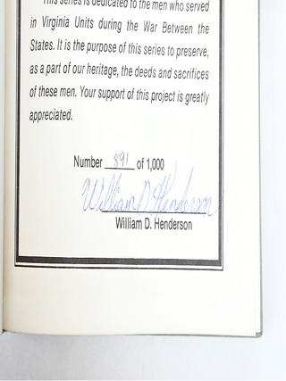 41st Virginia Infantry (First Edition, Signed and Numbered)