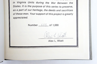 26th Virginia Infantry (First Edition, Signed and Numbered)