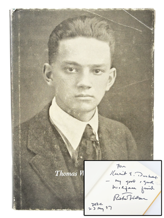 Item #079033 Thomas Wolfe Undergraduate (Signed First Edition). Richard Gaither Walser