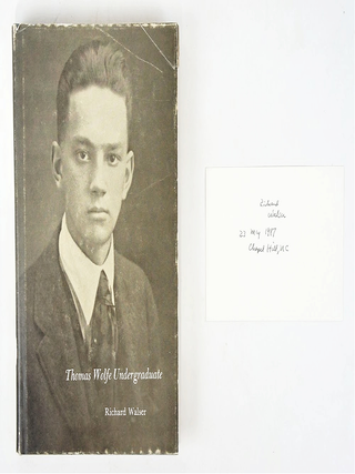 Thomas Wolfe Undergraduate (Signed First Edition)