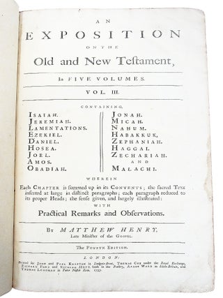 An Exposition on the Old and New Testament, In Five Volumes (Volumes 1, 3, & 5 ONLY of 5)