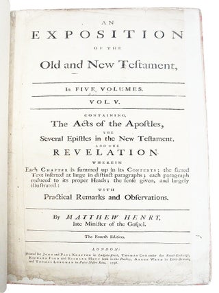 An Exposition on the Old and New Testament, In Five Volumes (Volumes 1, 3, & 5 ONLY of 5)