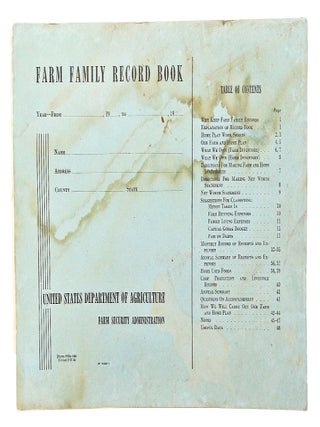 Item #080588 Farm Family Record Book: U.S. Department of Agriculture Form FSA-195. Farm Security...