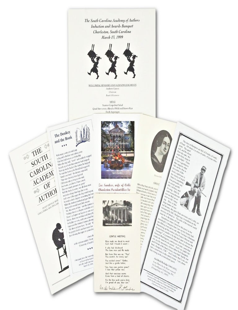 Item #081219 Archibald Rutledge ephemera