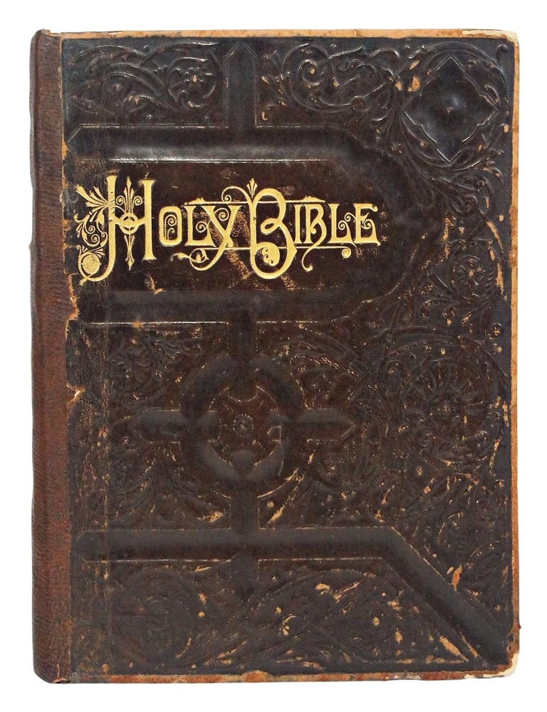 Item #081692 Holy Bible Self-Pronouncing Edition. In which all the proper names are divided, accented, and marked with the vowel sounds, showing how they should be pronounced. Containing the King James and the Revised Versions of the Old and New Testaments arranced in parallel columns.